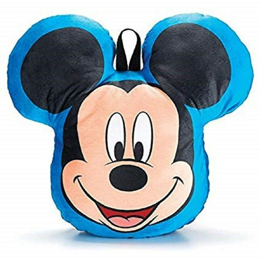 Mickey Mouse Stash and Go Pillow. New, Pockets on the back. Big 14"W by 13"